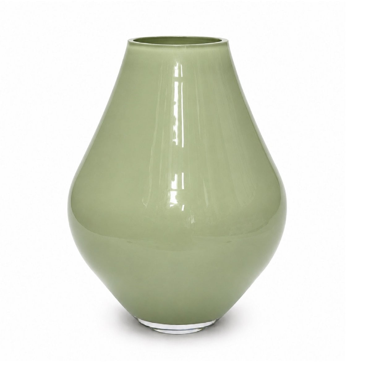 Vase Lesse vert pastel métallisé en situation, décorant un intérieur moderne.