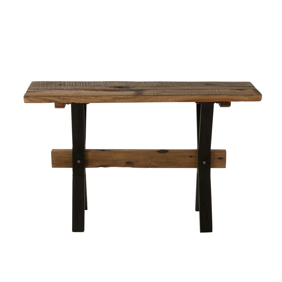 Console J-Line Bois Vieilli Marron vue de face avec détails du grain