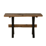 Console J-Line Bois Vieilli Marron vue de face avec détails du grain