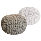 Tabouret de siège pouf ensemble 2 pièces Ø 55 cm h 37 cm tabouret de tricot coussin de plancher