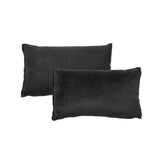 Coussin en velours et lin noir 50x30