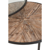 J-Line Tables Basses Rondes, vue rapprochée du design industriel
