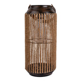 LED SOLAIRE LED "KORBINIAN" pour le jardin et la terrasse, lampe décorative en métal avec tension de jute dans la nature, LED lampe solaire fermement installée pour l'extérieur 29 x 13 cm