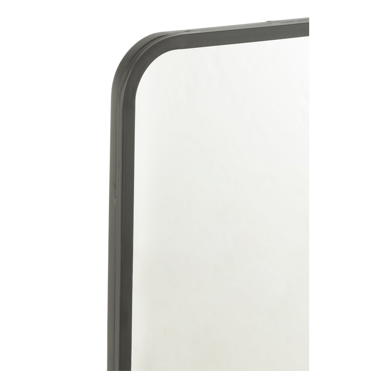 Miroir rectangulaire J-Line en métal noir, vue de face