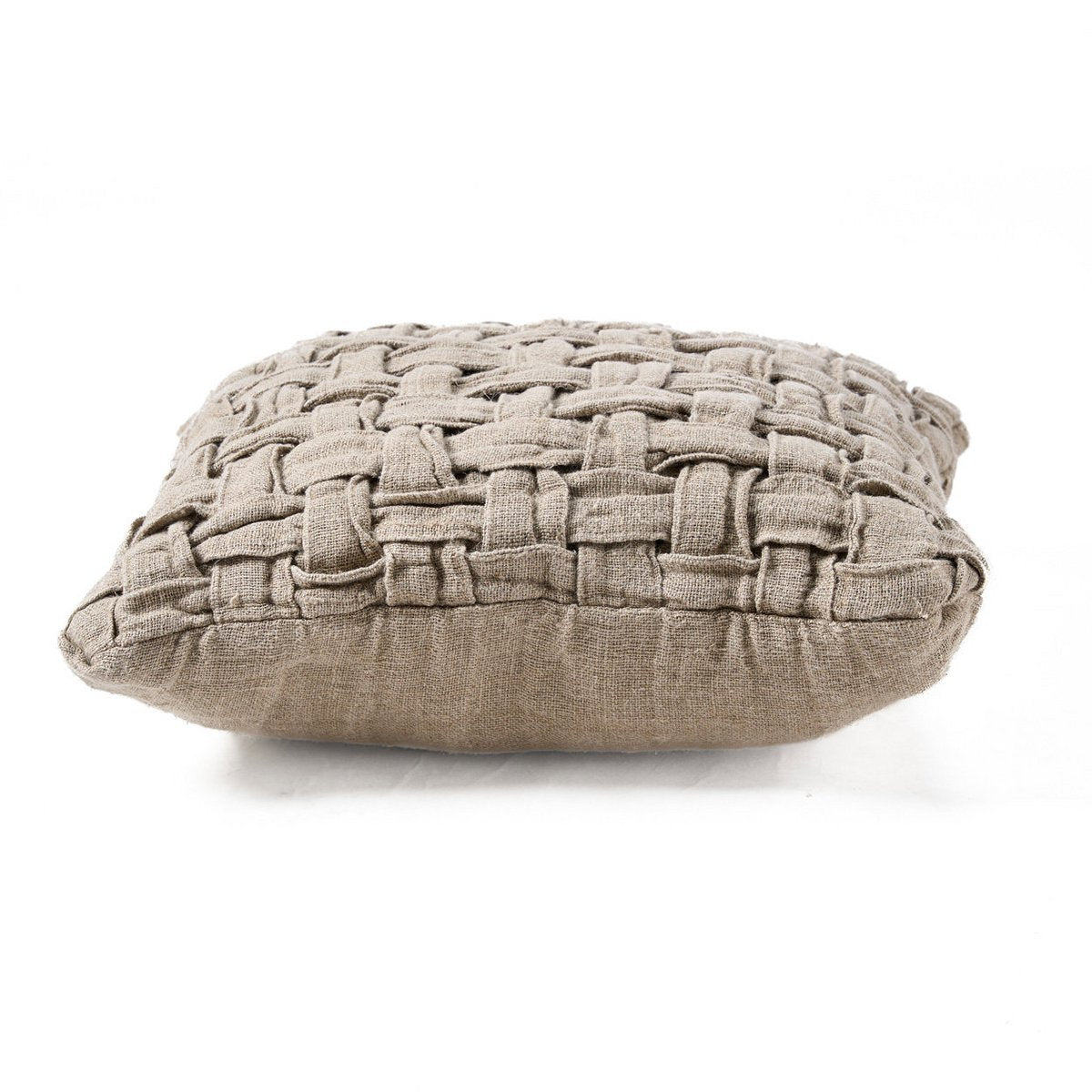 Housse de coussin Crosier en lin naturel, ambiance bohème