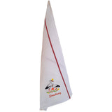 Torchon nid d'abeilles recyclé Blom Strasbourg en blanc et rouge, 50 x 70 cm