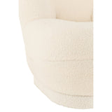 Fauteuil Teddy Bouclé blanc J-Line, dans un salon moderne