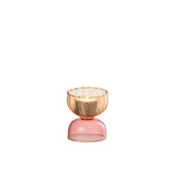 Bougeoir J-Line Half Balls en verre orange et rose, design moderne