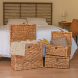 Panier de coffre | Panier à Linge avec Couvercle KELANA en Jacinthe d'Eau (2 tailles)