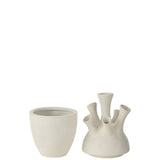 Vase Coral J-Line en céramique blanche, vue de face