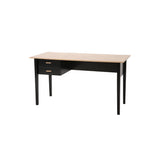 Détail des tiroirs du bureau noir moderne en bois