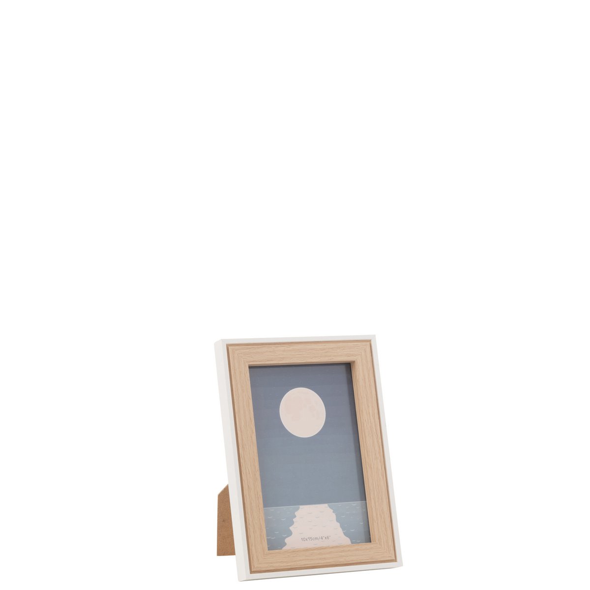 Cadre photo Chloe J-Line en bois naturel et blanc, petit format.