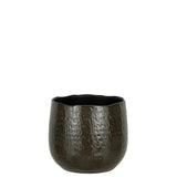 Pot de fleur J-Line en céramique gris foncé, grand format, diamètre 25,5 cm