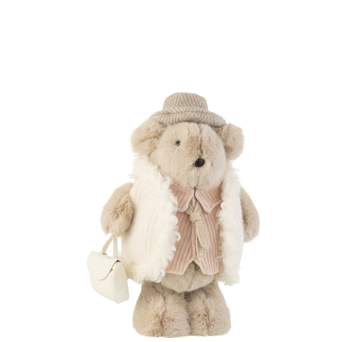 Figurine J-Line Das Tas en textile beige, élégante et vintage