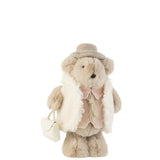 Figurine J-Line Das Tas en textile beige, élégante et vintage