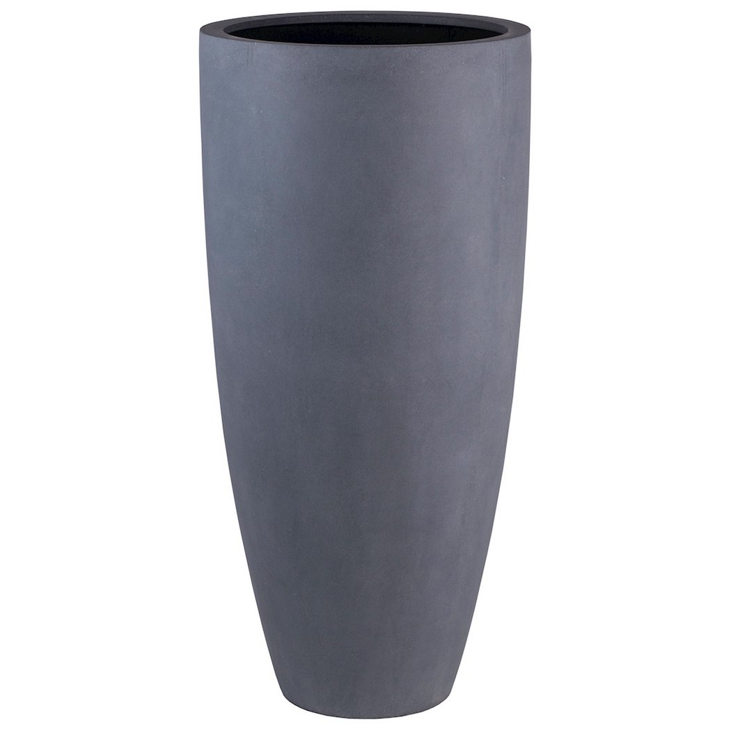 Cache-pot polyester gris mat