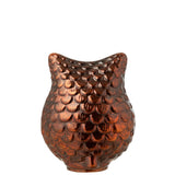 Hibou de décoration J-Line en verre marron rouille - vue avant