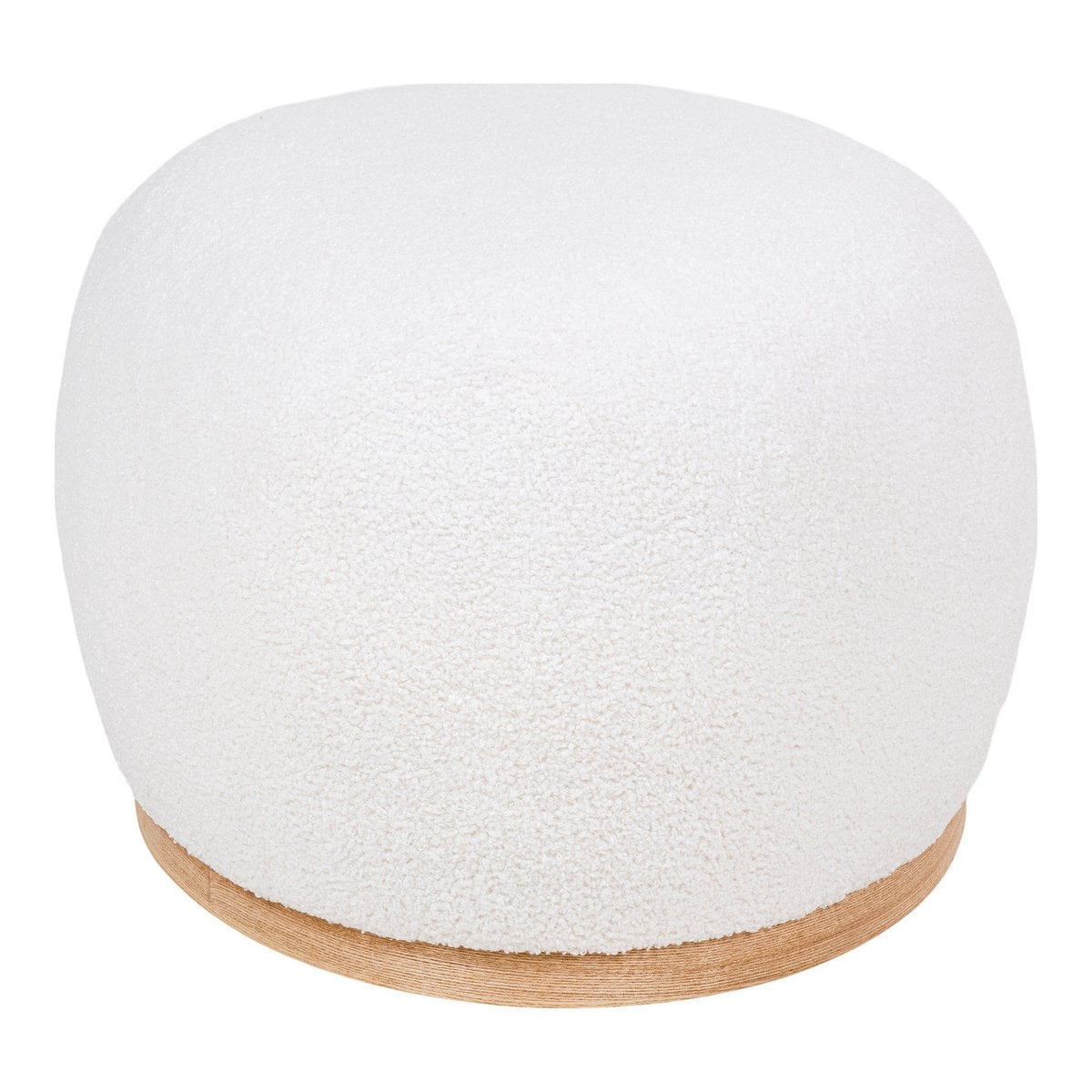 Vue latérale du Pouf Manhattan Blanc, design élégant
