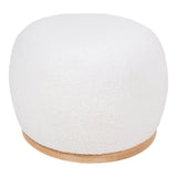 Vue latérale du Pouf Manhattan Blanc, design élégant