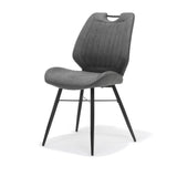 Chaise quattro tissu noir anthracite douce
