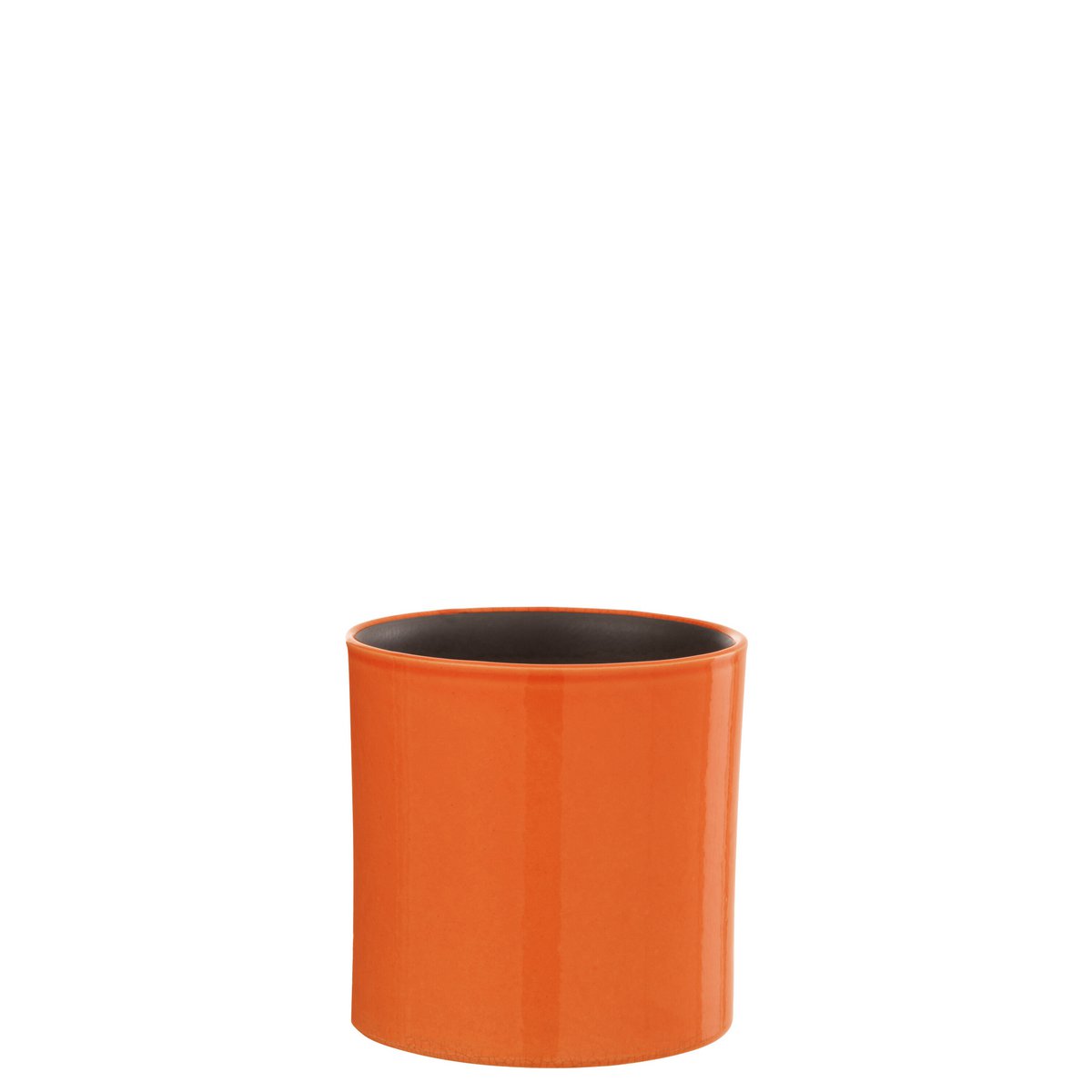 Pot de fleurs J-Line en céramique orange, design moderne, diamètre 16,5 cm