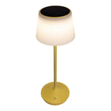 Lampe de batterie solaire "Emmi" 38 cm de haut, parapluie Ø 13 cm, métal en plastique jaune et blanc, pour la zone extérieure, cct.