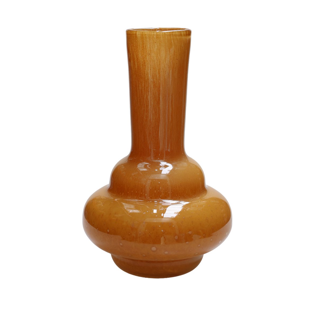 Vase Bolombo Elite jaune en verre épais, design unique et artisanal.