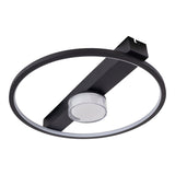 Plafond LED "CIMO" en métal noir et plastique, 40 cm de long, dimmable par interrupteur mural