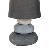Lampe de table en céramique "Stoney", lampe de table en céramique en gris, avec douille E14, lampe de table pour salle à manger, salon, couloir ou bureau, ou comme lampe de chevet, 31 cm de haut