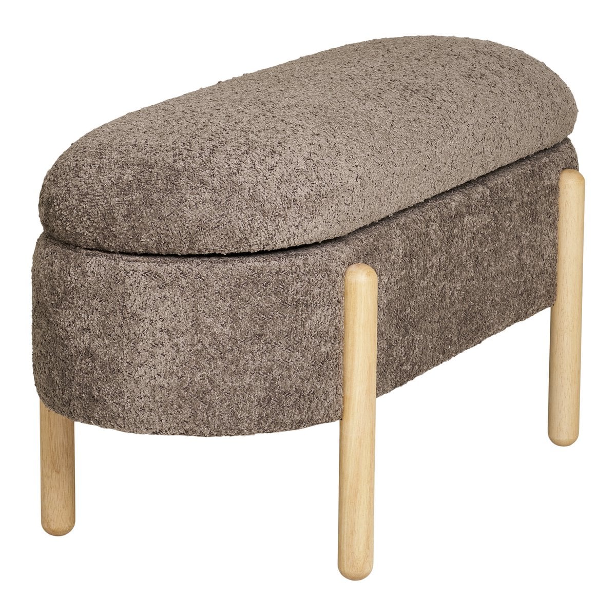 Détail du tissu bouclé marron du banc Branca
