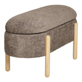 Détail du tissu bouclé marron du banc Branca