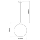 Le pendentif "vaso", verre de lampe à balle, lampe suspendue, le métal et le verre de fumée en anthracite, socket e27, pour salle à manger, salon, couloir ou bureau, avec un Øvon 25 cm