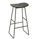 Chaise J-Line rectangulaire en teck recyclé noir vue de face