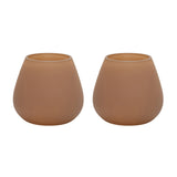Photophore Thé-Light Holder Tasman XS en verre beige avec bougie