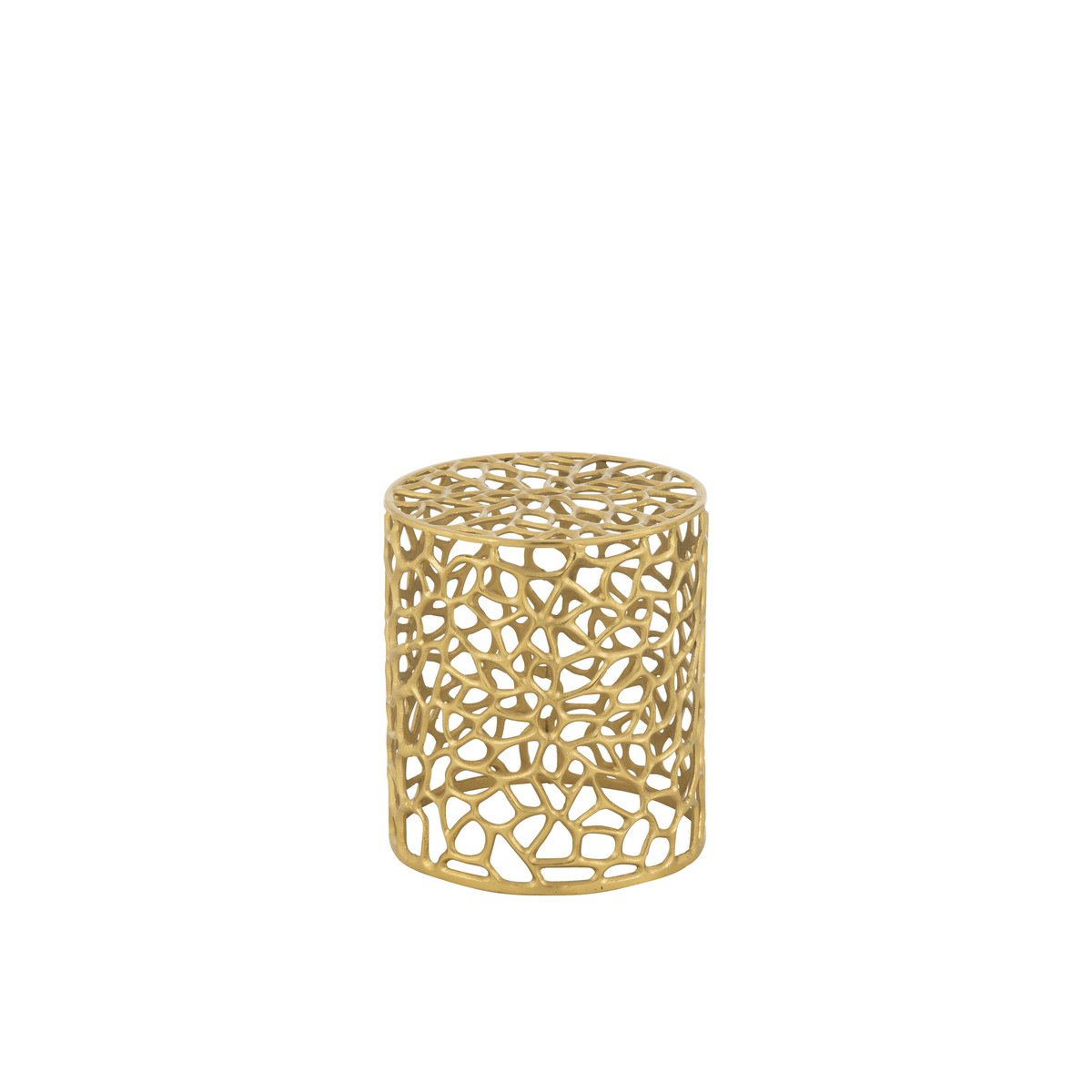Tabouret J-Line Cylindre en aluminium doré - vue de face