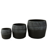 Pot de fleurs J-Line Liline en céramique noire, vue latérale