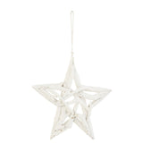 Suspension J-Liline Star en bois blanc, design élégant avec forme étoilée.