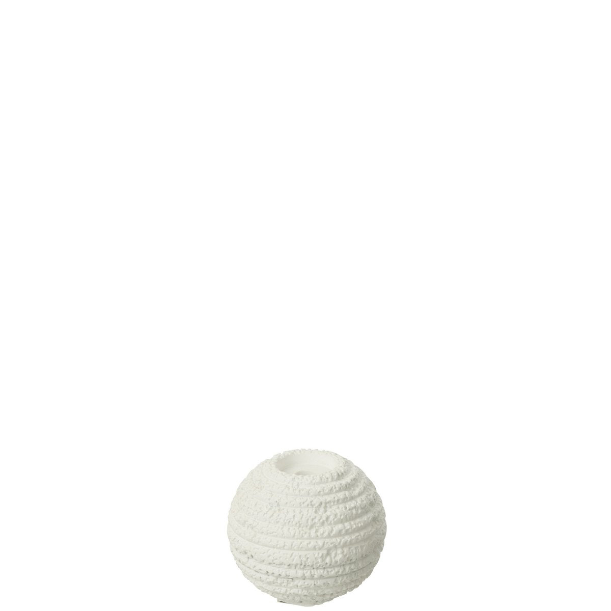 Bougeoir Creta Rond en ciment blanc - détail de la texture