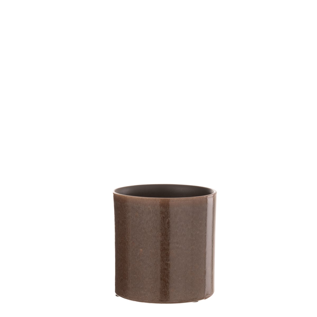 Pot de fleurs Flek J-Line en céramique marron, design élégant et moderne