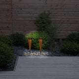 2 Set LED Solar Light "Paula", pour l'extérieur, la brochette de terre en métal et en plastique en marron, avec LED intégrée