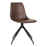 Chaise Monaco en cuir PU marron foncé avec pieds en acier noir