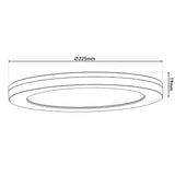 Le plafond LED "bonus", fonction, plafond métallique et plastique, les anneaux en chrome et blanc peuvent être modifiés, avec des LED fermement construites, 22,5 cm de diamètre