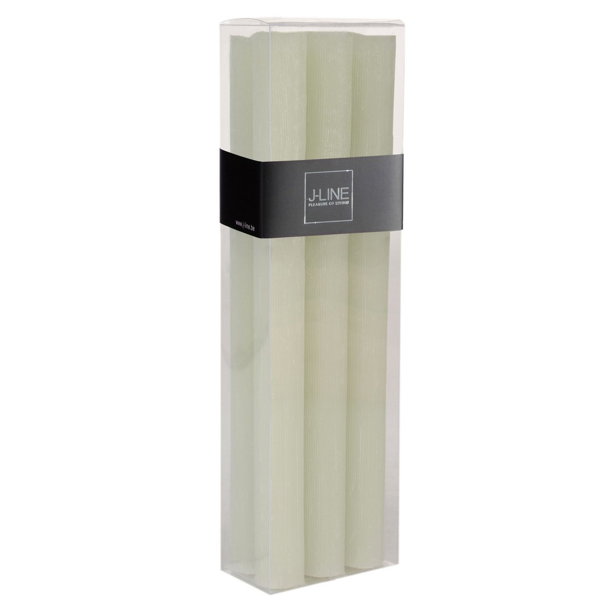 Boîte de 6 bougies de table J-Line vert poudre, élégance classique