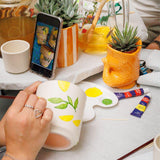 Kit peinture pour 12 pots de fleurs avec plantes succulentes