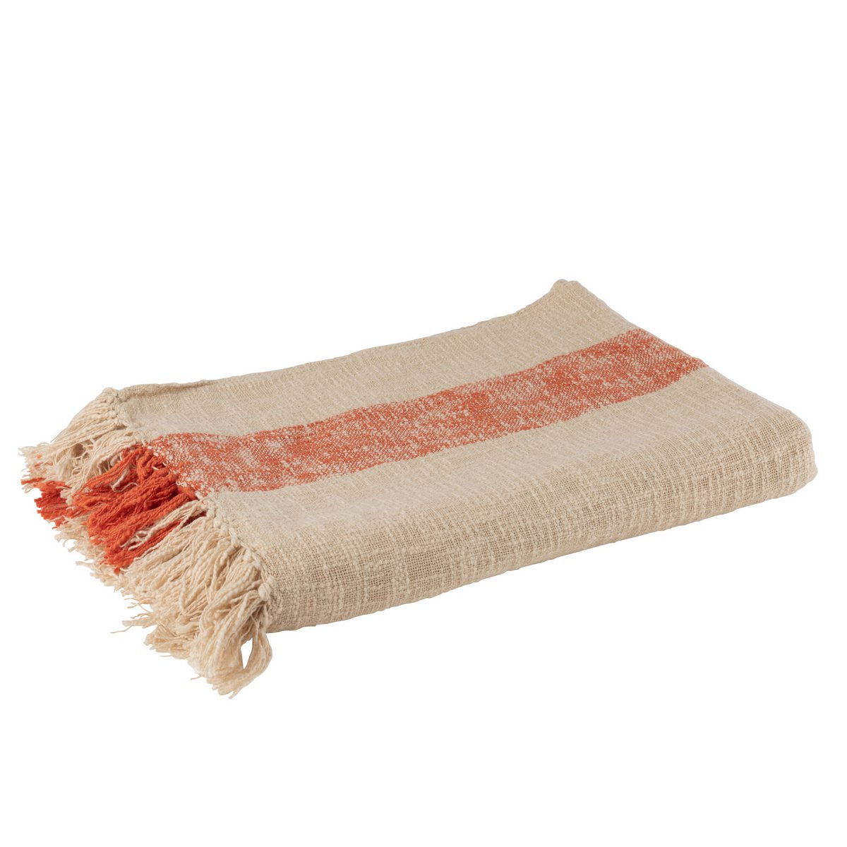 Détail du tissu en coton du plaid Emma J-Line orange