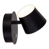 Lumière murale sans fil "Tondo" magnétiquement, env. 12 x 14,5 cm, en métal noir, pour l'intérieur