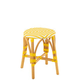 Tabouret en rotin jaune J-Line, détail des pieds