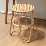 Tabouret KOLAKA en rotin naturel avec surface tressée