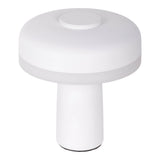 Table sans fil "PilU", 16,5 cm de haut, au-dessus de Ø de 15 cm, métal en blanc, plastique blanc, LED intégrée, 280 lumens, dimmable par capteur tactile, blanc chaud