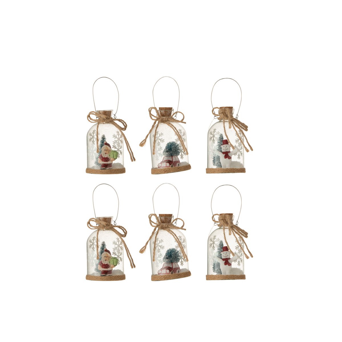 Suspension J-Line Bouteille en verre, détail de la figurine de Noël